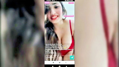 Aditi Mistry in red bra showing deep cleavage tease