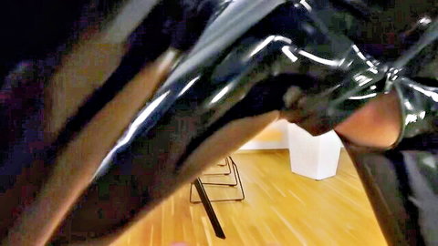 Eden Ivy in tight black latex POV, exposing her pussy and ass seductively