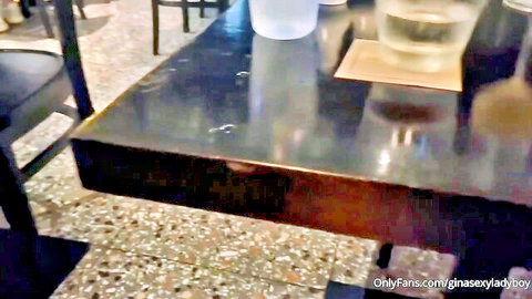 Thai ladyboy post-dinner table scene with drinks