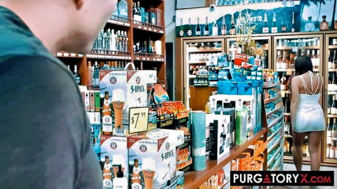 Gia Derza teasing big ass in short dress at liquor store