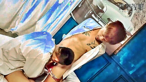 Two Asian classmates skip class for steamy gay hook-up, tattoos and intense passion