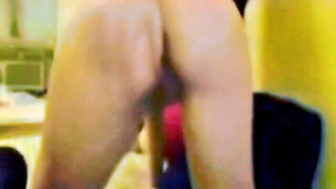 Cute cam girl in lingerie bent over showing bare ass and pussy