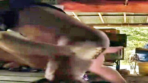 Curvy East Asian BBW bent over huge ass pussy fucked doggystyle outdoors