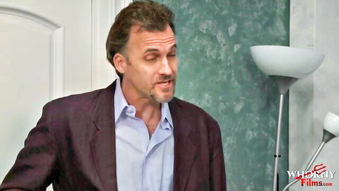 Suited bearded man smirking in bedroom ready for rough sex Whorefy Films