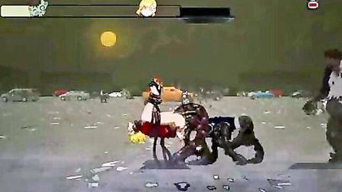 Busty blonde fox girl with huge ass and tits fucked doggystyle by muscular hunk in video game hentai scene