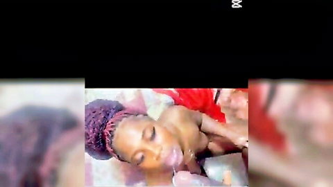 Anitawetpussy wet oral sex closeup in bath, black beauty with braids