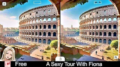 Anime Fiona in sexy tour of Colosseum, erotic hentai puzzle game thumbnail