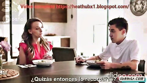 Pristine Edge seducing young man at dinner in steamy MILF scene
