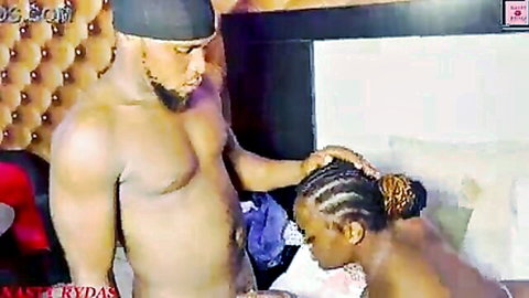 Destiny Bob kneels for intense blowjob with muscular black stud in Nasty Rydas scene