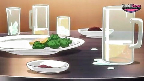 Hentai Episode 10: 152cm 62kg lover - suggestive milk spill and veggies table scene