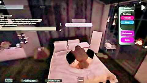 Virtual animated sex scene with random partner in bedroom pose