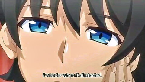 Close-up of blue-eyed black-haired anime girl from Ikusei Episode 1 hentai