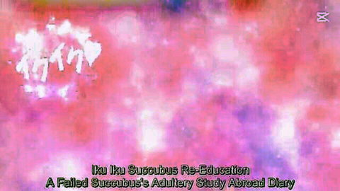 Ikuiku Succubus Re-Education hentai thumbnail with pink abstract design