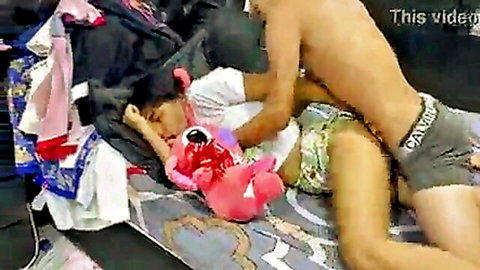 Cute Asian girl with huge tits in hardcore missionary fuck by huge cock
