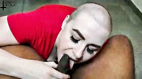 Jane Judge bald babe intense POV blowjob closeup
