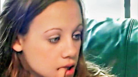 Gauge teen model with seductive tongue out close-up
