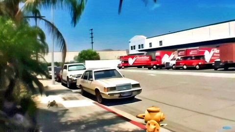 Shyla Stylez outdoor parking lot scene with trucks and cars