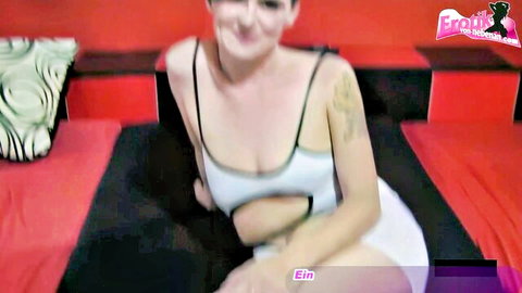 Skinny German MILF posing in amateur gangbang casting preview