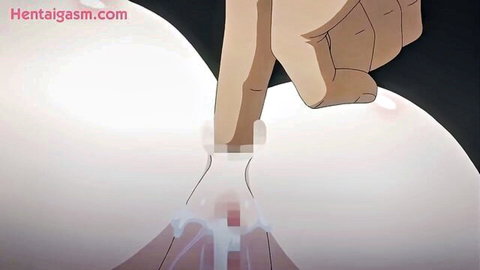 Hentai babe with massive white tits squeezing censored cock in steamy titfuck.