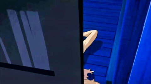 Anime schoolgirl in seductive pose during special class sex scene