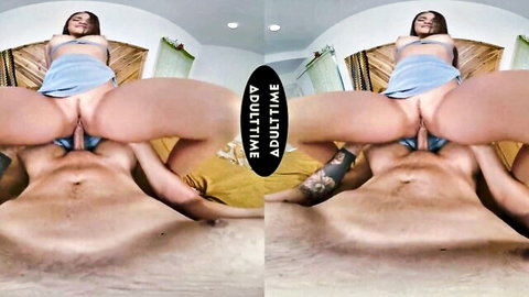 Gizelle Blanco rides dick POV in VR, footjob tease