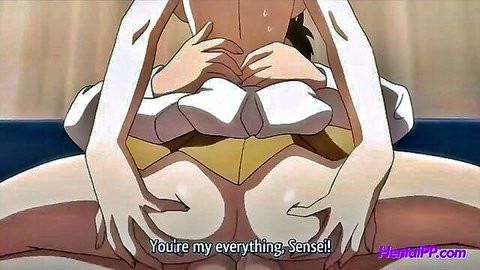 Hentai anime girl in white ballerina dress spreading legs for sensei, you're my everything
