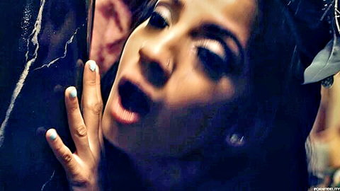 Nadia Ali intense open-mouth expression in creampie punishment scene