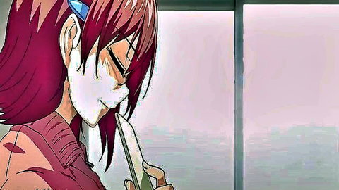 Hentai redhead teen with huge boobs in seductive pose