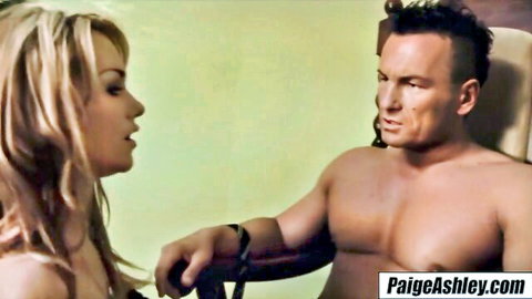 Paige Ashley as horny mistress seducing muscular man