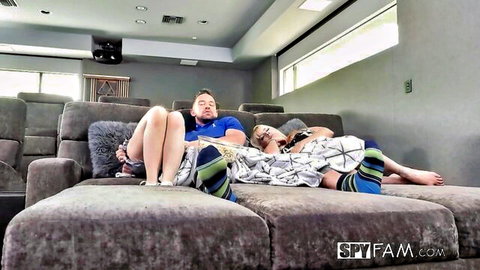 Lilly Ford cozy movie night with stepdad on Father's Day surprise