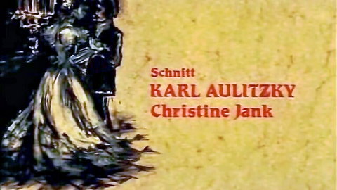 Vintage Rasputin orgy poster: Christine Jank in flowing gown with Karl Aulitzky