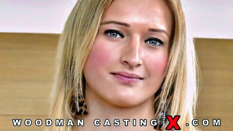 Stunning blonde in WoodmanCastingX audition, close-up portrait