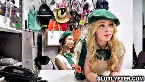 Naughty blonde and Asian Girl Scouts Haley Spades and Kimora Quin in uniforms