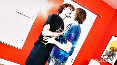 Spikey Dee and Jack Evans gay kiss embrace creampie preview