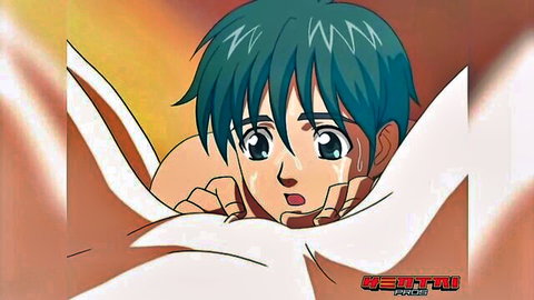 Anime step-mom MILF huge tits smothering teary green-haired boy hentai
