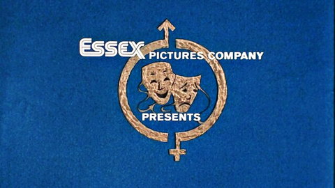 Essex Pictures Company presents vintage adult film studio logo with comedy tragedy masks.