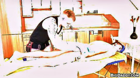 Paul Fresh nude oiled massage by tattooed Enzo Bloom in gay scene