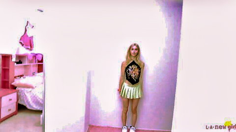 Emma Rosie in sexy cheerleader outfit for modeling audition