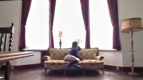 Suzu Ichinose in school uniform teasing on sofa, BBAN-010 JAV