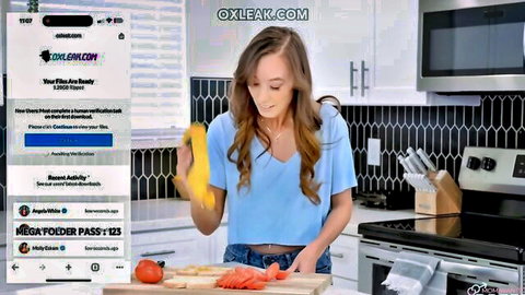 Christy Love teasing with banana in kitchen, stepmom breeding lesson preview