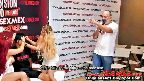 Gatita Veve and Nicole Zurich in sexy SexMex interview, blonde pulling hair