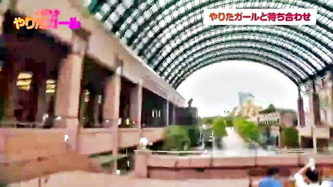 Himari Hanazawa in JAV train station public tease, outdoor architecture