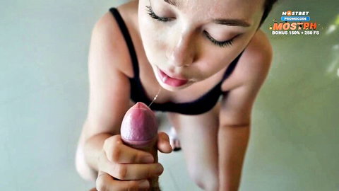Valeria sexy realtor kneels for intense dildo blowjob in lingerie