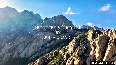 Rae Lil Black in stunning mountain landscape, Blacked production by Julia Grandi