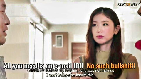 Asian wife Komatsu surprised by brother-in-law in JAV seduction scene