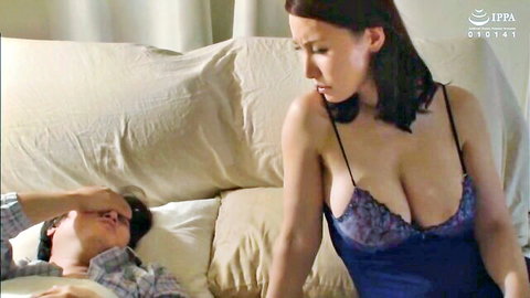 Beautiful Japanese wife Mio with perfect large tits in lacy lingerie