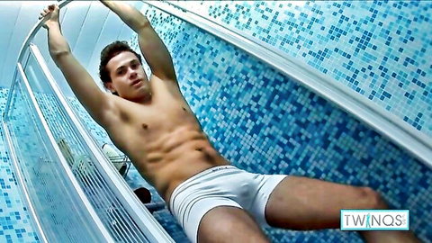 Stephen soaps up his chiseled body and strokes in steamy shower