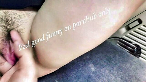 Blurry close-up of hand touching intimate area in Thai outdoor amateur sex
