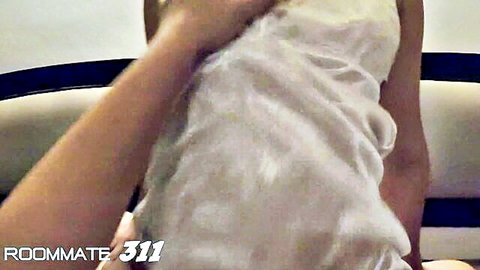 Thai teen step sis 18yo in sexy white night dress tease