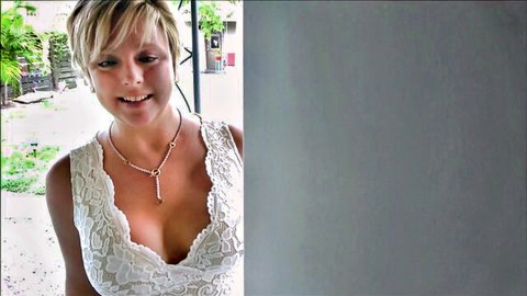 Brianna Beach as thick blonde stepmom teacher in low-cut lace dress